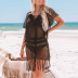 solid color fringed hollow beach bikini swimsuit cover-up NSSX126241