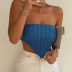solid color crop knitted tube top NSSX126242
