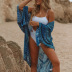 Chiffon Print Sunscreen Bikini Mid Length cover-up NSSX126243