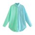 lapel long-sleeved loose color matching shirt NSAM126256