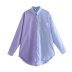 lapel long-sleeved loose color matching shirt NSAM126256