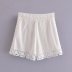 crochet high waist straight solid color shorts NSAM126258