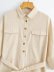 cotton and linen buttons lapel short sleeve jumpsuit NSAM126265