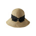 sombrero de cubo de paja de ala grande con decoración de correas NSKJM126293