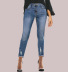 jeans ajustados de cintura alta con borde sin rematar NSARY126328