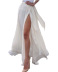 falda larga con abertura delgada arrugada de color liso NSYHC126349