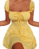 solid color Square Neck short sleeve Slim Dress NSYHC126351