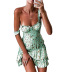 floral print slim flounce suspender dress NSYHC126353