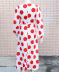 Polka Dot Long Sleeve V-Neck Beach Big Swing Dress NSYHC126395