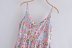 V-neck slim long stitching suspender backless floral dress NSAM126416