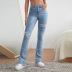 Jeans rectos rasgados de cintura alta lavados NSARY126428