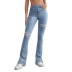 Jeans rectos rasgados de cintura alta lavados NSARY126428