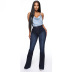 high waist slim fit solid color bootcut jeans NSARY126431