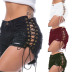 ripped washed denim hot pants multi-colors NSARY126433