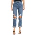 washed ripped high waist straight jeans NSARY126435