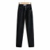high waist side slit full-length straight jeans NSZQW126456