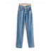 high waist side slit full-length straight jeans NSZQW126456