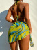 bikini de tres piezas sin espalda con cuello halter anudado estampado NSZO126461