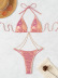 Conjunto de bikini de tanga con top sin espalda y triángulo de cuerda con cadena NSZO126465