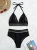 bikini de malla con cuello halter atado NSZO126472