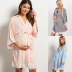 solid color lace stitching three-quarter sleeve cardigan maternity clothes NSHYF126494
