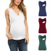 solid color deep V-neck breastfeeding vest maternity clothes NSHYF126495
