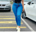 high waist ripped stretch slim-fit jeans NSGJW126543
