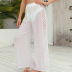 pantalones de playa transparentes de color sólido hueco de cintura alta de pierna ancha NSBJL126560
