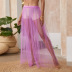 high waist solid color perspective beach sunscreen skirt NSBJL126566