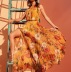 halter neck floral pleated large swing chiffon dress NSZXS126601