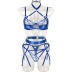embroidery stitching hanging neck sling see-through underwear set NSMXF126618