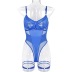 stitching sling low-cut backless solid color mesh one-piece underwear with leg ring NSMXF126629