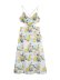 sling backless slim lace-up floral print dress NSLAY126863