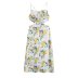 sling backless slim lace-up floral print dress NSLAY126863