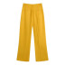 high waist straight slim solid color Linen Pants NSLAY126860