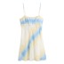 silk textured tie-dye sling backless slim dress NSLAY126993