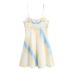 silk textured tie-dye sling backless slim dress NSLAY126993