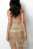 slanted shoulders open back sequined tassel dress NSZCQ126713
