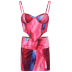 Tie-dye wrap chest sling backless irregular vest high waist skirt set NSKAJ126724