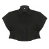 button solid color loose lapel sleeveless short shirt NSKAJ126736