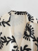 silk satin printing v-neck long sleeve lapel lace-up slim dress NSAM126755