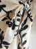silk satin printing v-neck long sleeve lapel lace-up slim dress NSAM126755