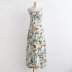 suspender backless low-cut slim long floral dress  NSAM126767