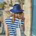 sombrero de pescador de paja de color liso con protector solar y protección UV NSKJM126771