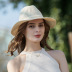 straw woven sunscreen sunshade wide-brimmed bucket hats NSKJM126774