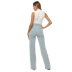 washed high waist slim straight plaid jeans NSFH126783