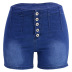 buttons High Waist slim denim Shorts NSARY126796
