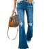 high waist slim ripped flared jeans NSARY126808