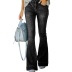 high waist slim washed flared jeans NSARY126811