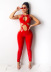 solid color cross straps stretch velvet thickened PU leather jumpsuit NSOSM126819